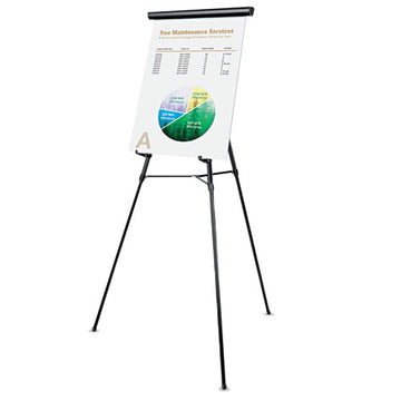 Universal® 3-leg Telescoping Easel With Pad Retainer, Adjusts 34" To 64", Aluminum, Black freeshipping - TVN Wholesale
